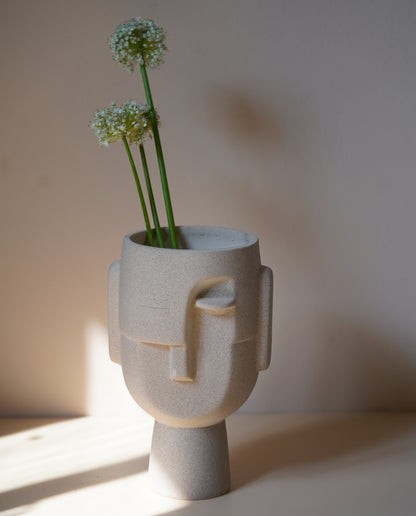 Abstract Face Vase (White)